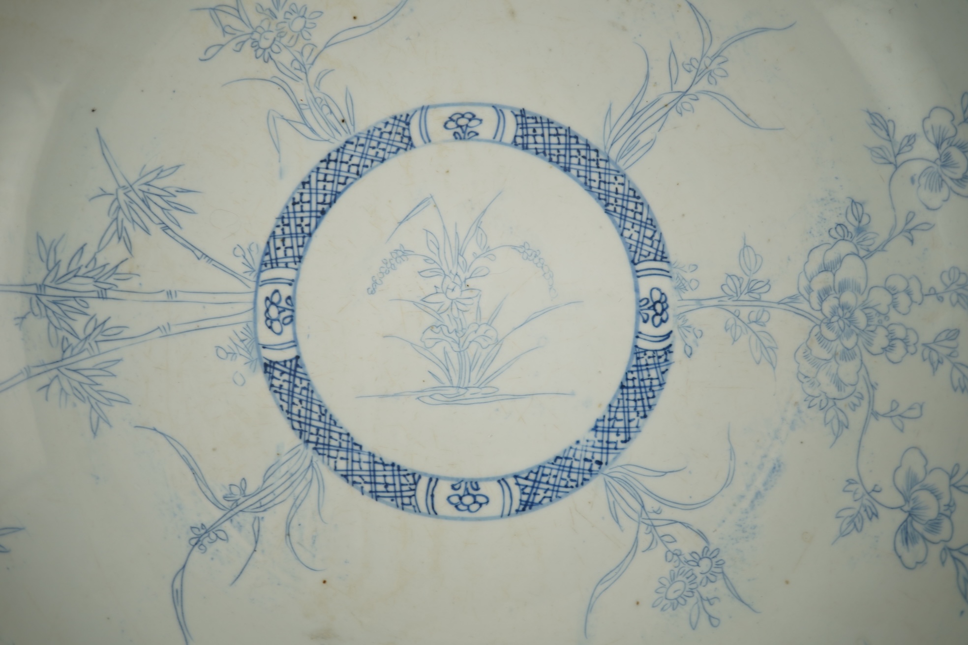 A Chinese blue and white ‘crane and phoenix’ dish, Yongzheng period